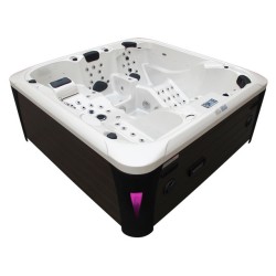 JACUZZI OGRODOWE WANNA SPA403 BIAŁA PERŁA OBUDOWA ANTRACYT 230x230 CM