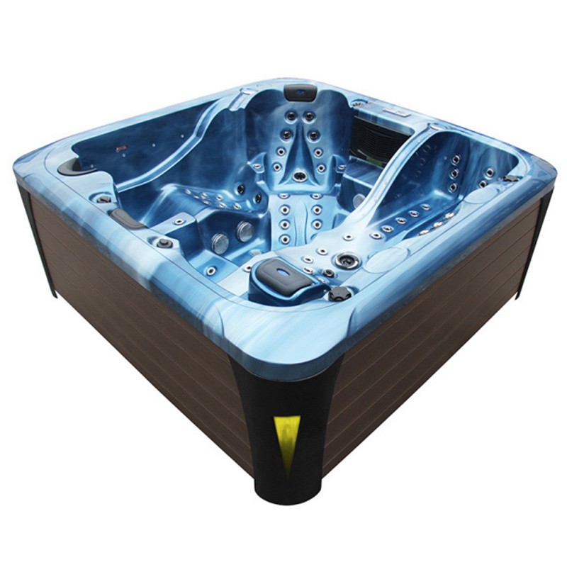 JACUZZI OGRODOWE WANNA SPA403 NIEBIESKA FALA OCANU OBUDOWA BRĄZOWA DESKA 230x230 CM JACUZZI OGRODOWE WANNA SPA403 NIEBIESKA FALA OCANU OBUDOWA BRĄZOWA DESKA 230x230 CM