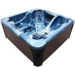 JACUZZI OGRODOWE WANNA SPA403 NIEBIESKA FALA OCANU OBUDOWA BRĄZOWA DESKA 230x230 CM