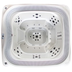 JACUZZI OGRODOWE WANNA SPA406 BIAŁA PERŁA OBUDOWA KAWA 250x230 CM