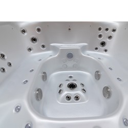 JACUZZI OGRODOWE WANNA SPA406 BIAŁA PERŁA OBUDOWA KAWA 250x230 CM