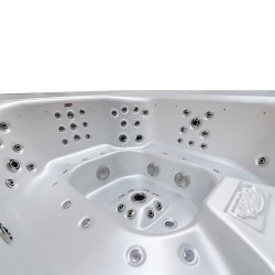 JACUZZI OGRODOWE WANNA SPA406 BIAŁA PERŁA OBUDOWA KAWA 250x230 CM