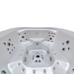 JACUZZI OGRODOWE WANNA SPA406 BIAŁA PERŁA OBUDOWA KAWA 250x230 CM