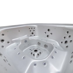 JACUZZI OGRODOWE WANNA SPA406 BIAŁA PERŁA OBUDOWA KAWA 250x230 CM