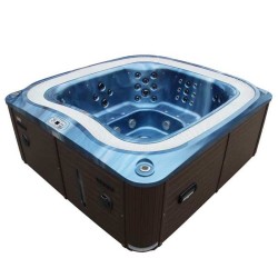 JACUZZI OGRODOWE WANNA SPA406 NIEBIESKA FALA OCEANU OBUDOWA KAWOWA 250x230 CM