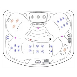 JACUZZI OGRODOWE WANNA SPA516 BIAŁA PERŁA OBUDOWA ANTRACYT 170x210 CM