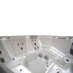 JACUZZI OGRODOWE WANNA SPA538 BIAŁA PERŁA OBUDOWA SZARA 220x220 CM