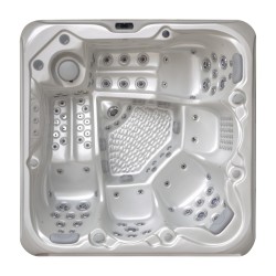 JACUZZI OGRODOWE WANNA SPA560 BIAŁA PERŁA OBUDOWA ANTRACYT 220x220 CM