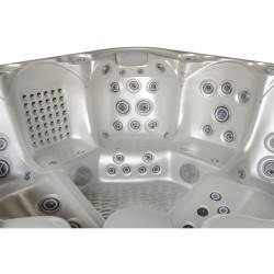 JACUZZI OGRODOWE WANNA SPA560 BIAŁA PERŁA OBUDOWA ANTRACYT 220x220 CM
