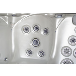 JACUZZI OGRODOWE WANNA SPA560 BIAŁA PERŁA OBUDOWA ANTRACYT 220x220 CM