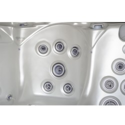 JACUZZI OGRODOWE WANNA SPA560 BIAŁA PERŁA OBUDOWA ANTRACYT 220x220 CM