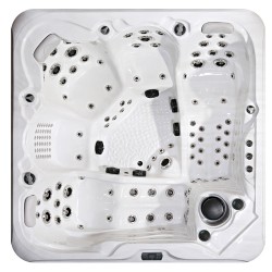 JACUZZI OGRODOWE WANNA SPA560 BIAŁA PERŁA OBUDOWA KAWA 220x220 CM