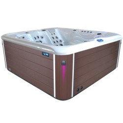 JACUZZI OGRODOWE WANNA SPA560 BIAŁA PERŁA OBUDOWA KAWA 220x220 CM