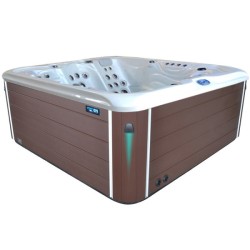 JACUZZI OGRODOWE WANNA SPA560 BIAŁA PERŁA OBUDOWA KAWA 220x220 CM