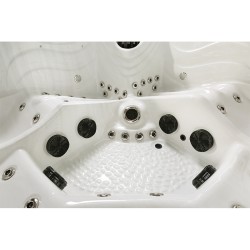 JACUZZI OGRODOWE WANNA SPA560 BIAŁA PERŁA OBUDOWA KAWA 220x220 CM