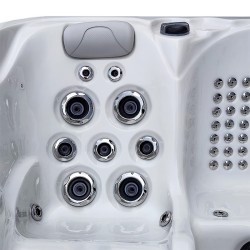 JACUZZI OGRODOWE WANNA SPA560 BIAŁA PERŁA OBUDOWA KAWA 220x220 CM