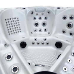 JACUZZI OGRODOWE WANNA SPA560 BIAŁA PERŁA OBUDOWA KAWA 220x220 CM
