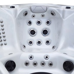 JACUZZI OGRODOWE WANNA SPA560 BIAŁA PERŁA OBUDOWA KAWA 220x220 CM