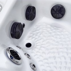 JACUZZI OGRODOWE WANNA SPA560 BIAŁA PERŁA OBUDOWA KAWA 220x220 CM