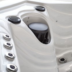JACUZZI OGRODOWE WANNA SPA560 BIAŁA PERŁA OBUDOWA KAWA 220x220 CM