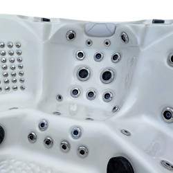 JACUZZI OGRODOWE WANNA SPA560 BIAŁA PERŁA OBUDOWA SZARA 220x220 CM