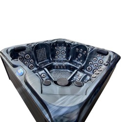 JACUZZI OGRODOWE WANNA SPA560 CZARNA FALA OCEANU OBUDOWA ANTRACYT 220x220 CM