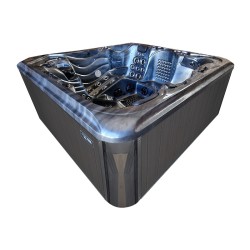 JACUZZI OGRODOWE WANNA SPA560 NIEBIESKA FALA OCEANU OBUDOWA ANTRACYT 220x220 CM