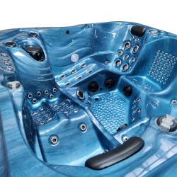 JACUZZI OGRODOWE WANNA SPA560 NIEBIESKA FALA OCEANU OBUDOWA ANTRACYT 220x220 CM