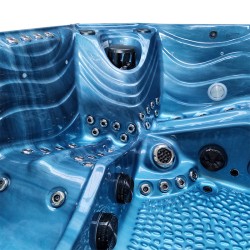 JACUZZI OGRODOWE WANNA SPA560 NIEBIESKA FALA OCEANU OBUDOWA ANTRACYT 220x220 CM