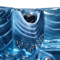 JACUZZI OGRODOWE WANNA SPA560 NIEBIESKA FALA OCEANU OBUDOWA ANTRACYT 220x220 CM