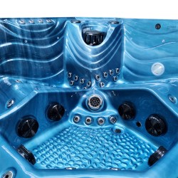 JACUZZI OGRODOWE WANNA SPA560 NIEBIESKA FALA OCEANU OBUDOWA ANTRACYT 220x220 CM