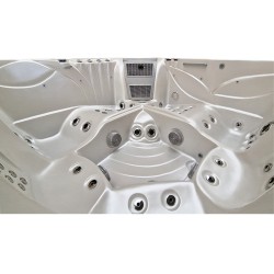 JACUZZI OGRODOWE WANNA SPA561 BIAŁA PERŁA OBUDOWA ANTRACYT 210x210 CM