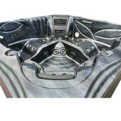 JACUZZI OGRODOWE WANNA SPA561 CZARNA FALA OBUDOWA KAWA 210x210 CM