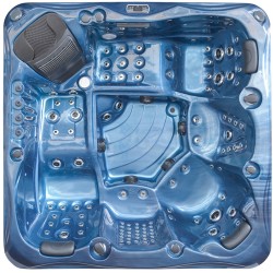 JACUZZI OGRODOWE WANNA SPA561 NIEBIESKA FALA OCEANU OBUDOWA ANTRACYT 210x210 CM