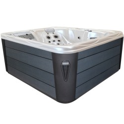 JACUZZI OGRODOWE WANNA SPA565 BIAŁA PERŁA OBUDOWA SZARA 170x210 CM