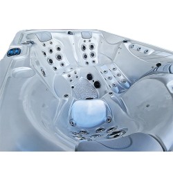 JACUZZI OGRODOWE WANNA SPA565 BIAŁA PERŁA OBUDOWA SZARA 170x210 CM