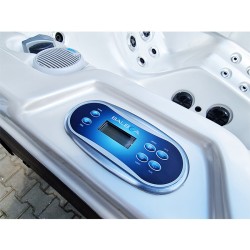 JACUZZI OGRODOWE WANNA SPA565 BIAŁA PERŁA OBUDOWA SZARA 170x210 CM