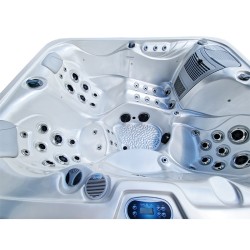 JACUZZI OGRODOWE WANNA SPA565 BIAŁA PERŁA OBUDOWA SZARA 170x210 CM