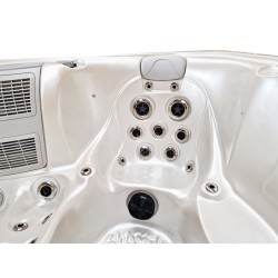 JACUZZI OGRODOWE WANNA SPA565 BIAŁA PERŁA OBUDOWA SZARA 170x210 CM