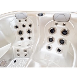 JACUZZI OGRODOWE WANNA SPA565 BIAŁA PERŁA OBUDOWA SZARA 170x210 CM