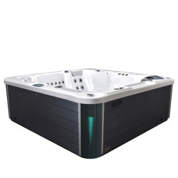 JACUZZI OGRODOWE WANNA SPA566 FULL BIAŁA PERŁA OBUDOWA ANTRACYT 200x200 CM
