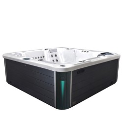 JACUZZI OGRODOWE WANNA SPA566 FULL BIAŁA PERŁA OBUDOWA ANTRACYT 200x200 CM