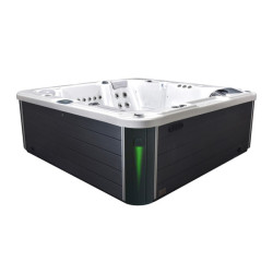 JACUZZI OGRODOWE WANNA SPA566 FULL BIAŁA PERŁA OBUDOWA ANTRACYT 200x200 CM