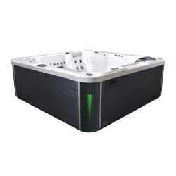 JACUZZI OGRODOWE WANNA SPA566 FULL BIAŁA PERŁA OBUDOWA ANTRACYT 200x200 CM