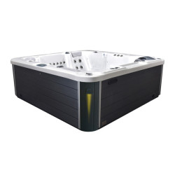 JACUZZI OGRODOWE WANNA SPA566 FULL BIAŁA PERŁA OBUDOWA ANTRACYT 200x200 CM
