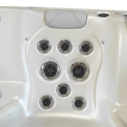 JACUZZI OGRODOWE WANNA SPA566 FULL BIAŁA PERŁA OBUDOWA ANTRACYT 200x200 CM