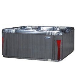 JACUZZI OGRODOWE WANNA SPA566 FULL CZARNA FALA OBUDOWA ANTRACYT 200x200 CM