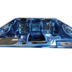 JACUZZI OGRODOWE WANNA SPA566 NIEBIESKA FALA OCEANU OBUDOWA KAWA 200x200 CM