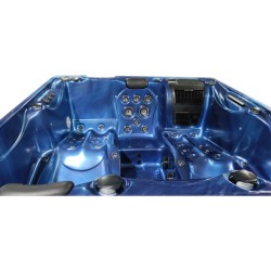 JACUZZI OGRODOWE WANNA SPA566 NIEBIESKA FALA OCEANU OBUDOWA KAWA 200x200 CM