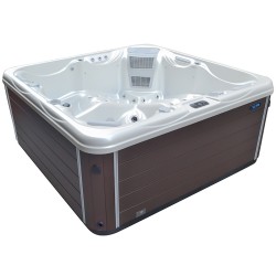 JACUZZI OGRODOWE WANNA SPA567 BIAŁA PERŁA OBUDOWA BRĄZOWA 220x220 CM